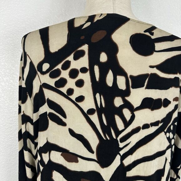 Chicos Travelers Top Women Large Animal Print Embellished Slinky Knit Tunic - Picture 7 of 10